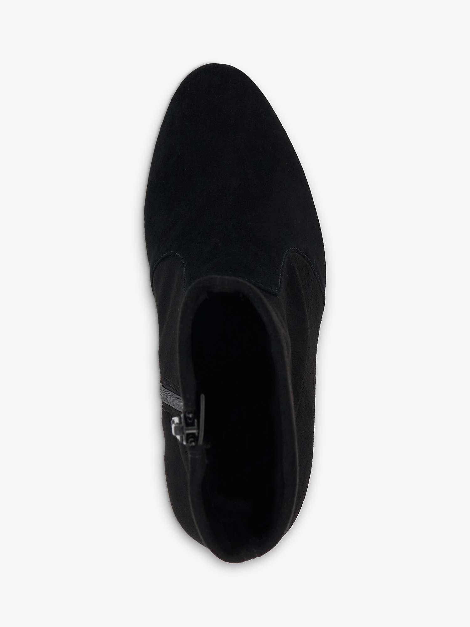 Buy Dune Wide Fit Optical Suede Stretch Sock Block Heel Boots, Black Online at johnlewis.com