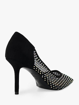 Dune Affect High Heel Embellished Court Shoes, Black