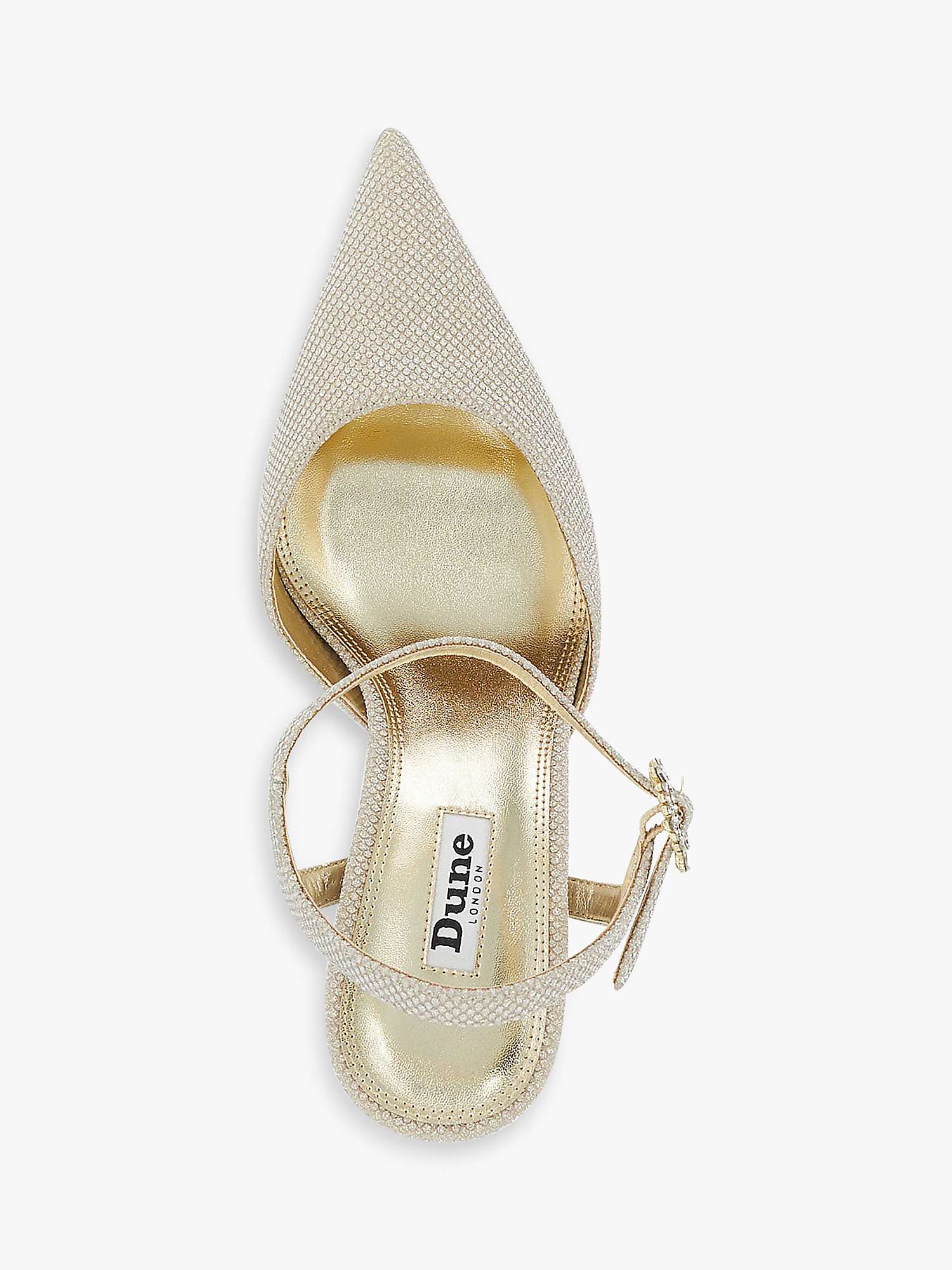 Dune Channel Slingback Court Shoes, Gold at John Lewis & Partners
