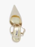 Dune Channel Slingback Court Shoes, Gold