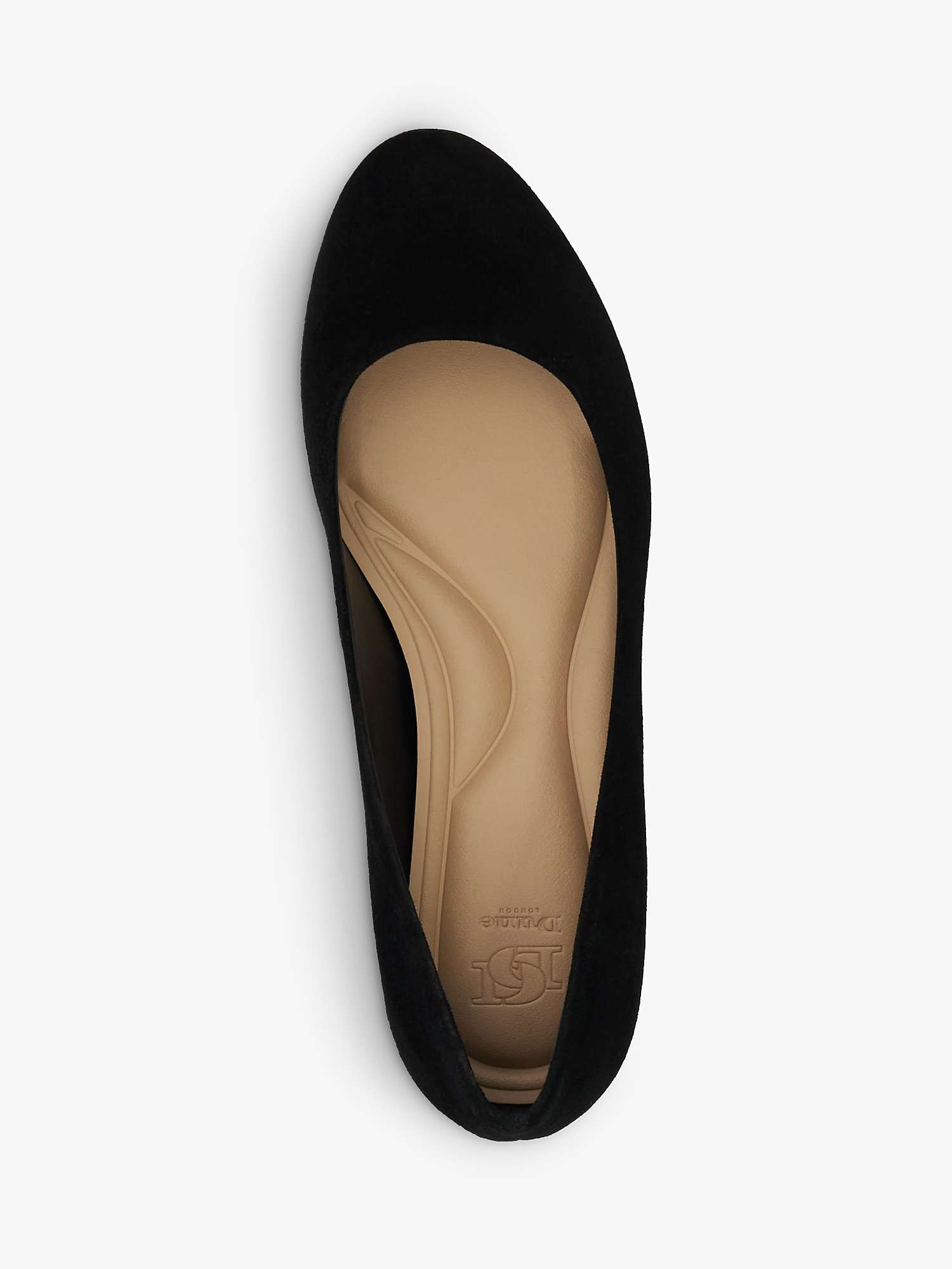 Buy Dune Bracket Block Heel Suede Court Shoes, Black Online at johnlewis.com