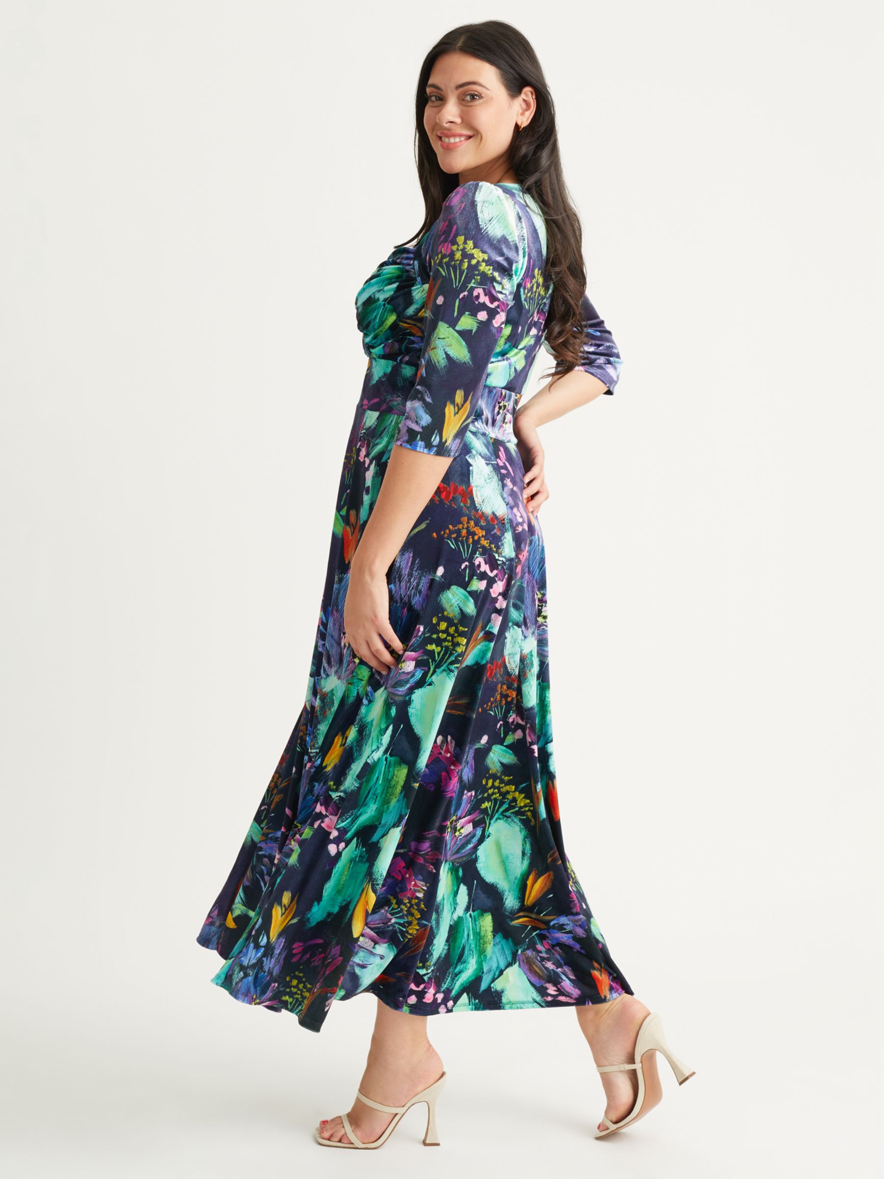 Buy Scarlett & Jo Elizabeth Floral Velvet Maxi Dress, Navy/Multi Online at johnlewis.com
