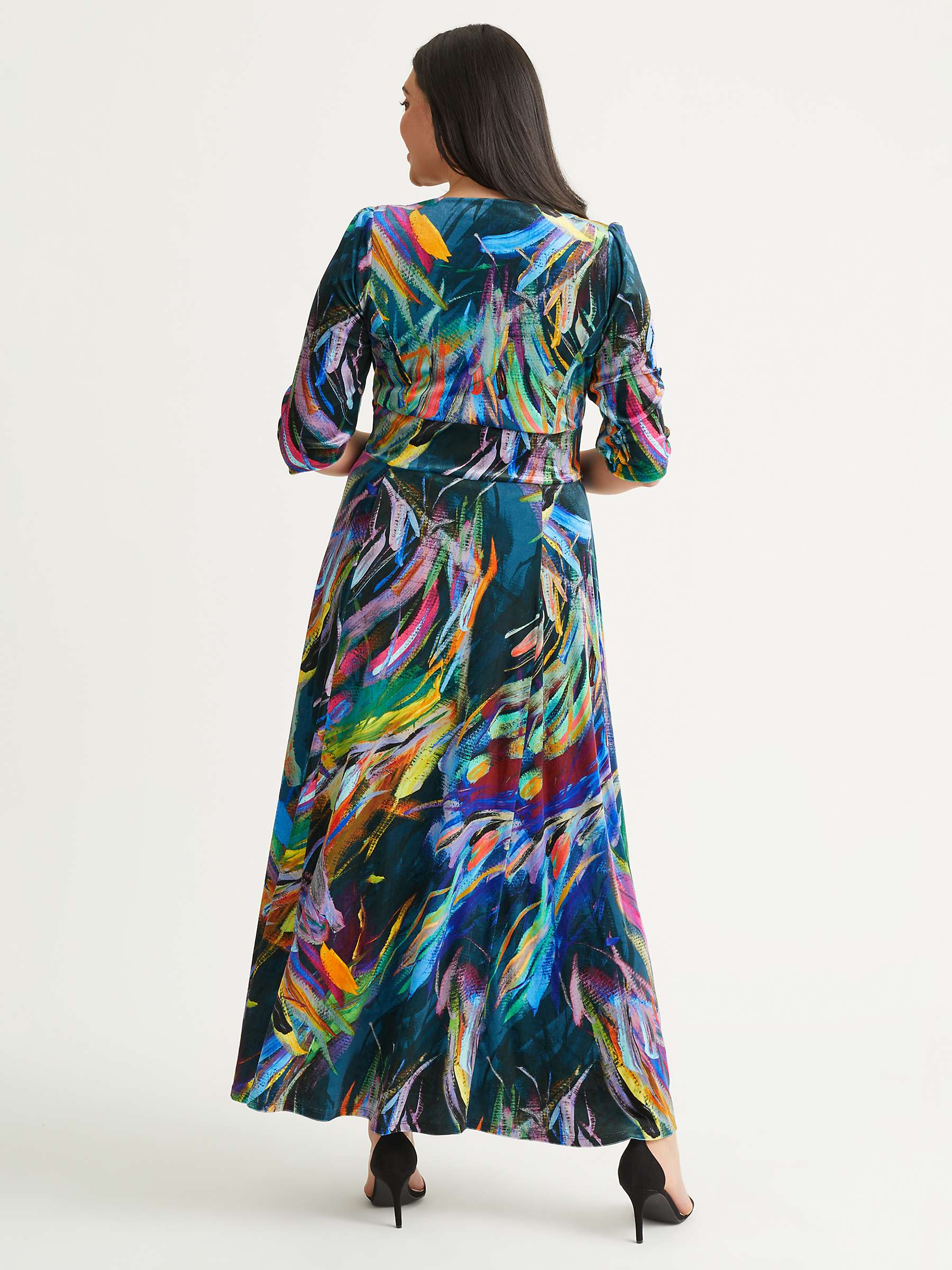 Buy Scarlett & Jo Verity Velvet Brushstroke Print Maxi Dress, Black/Multi Online at johnlewis.com