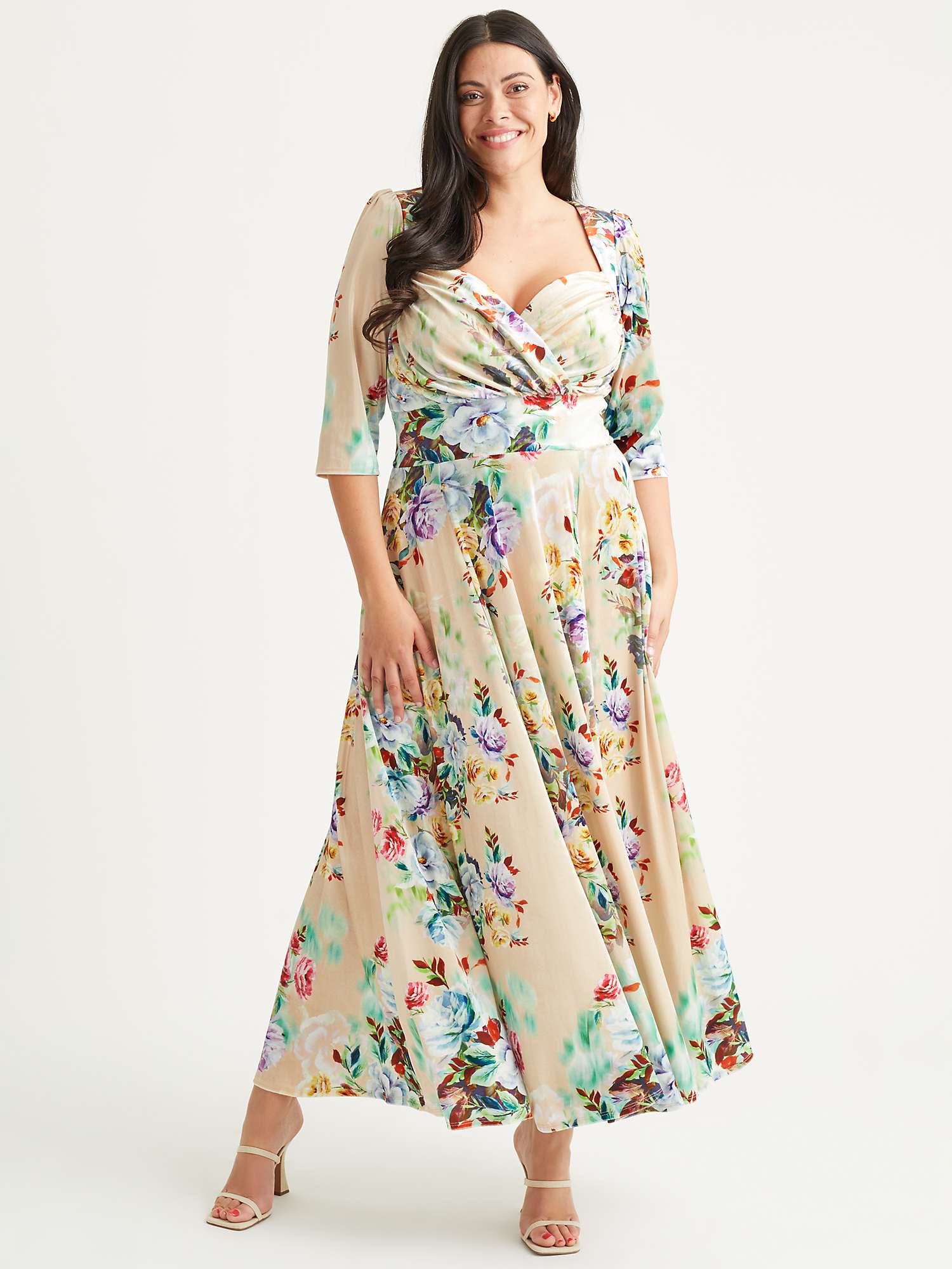 Buy Scarlett & Jo Elizabeth Floral Velvet Maxi Dress, Multi Online at johnlewis.com