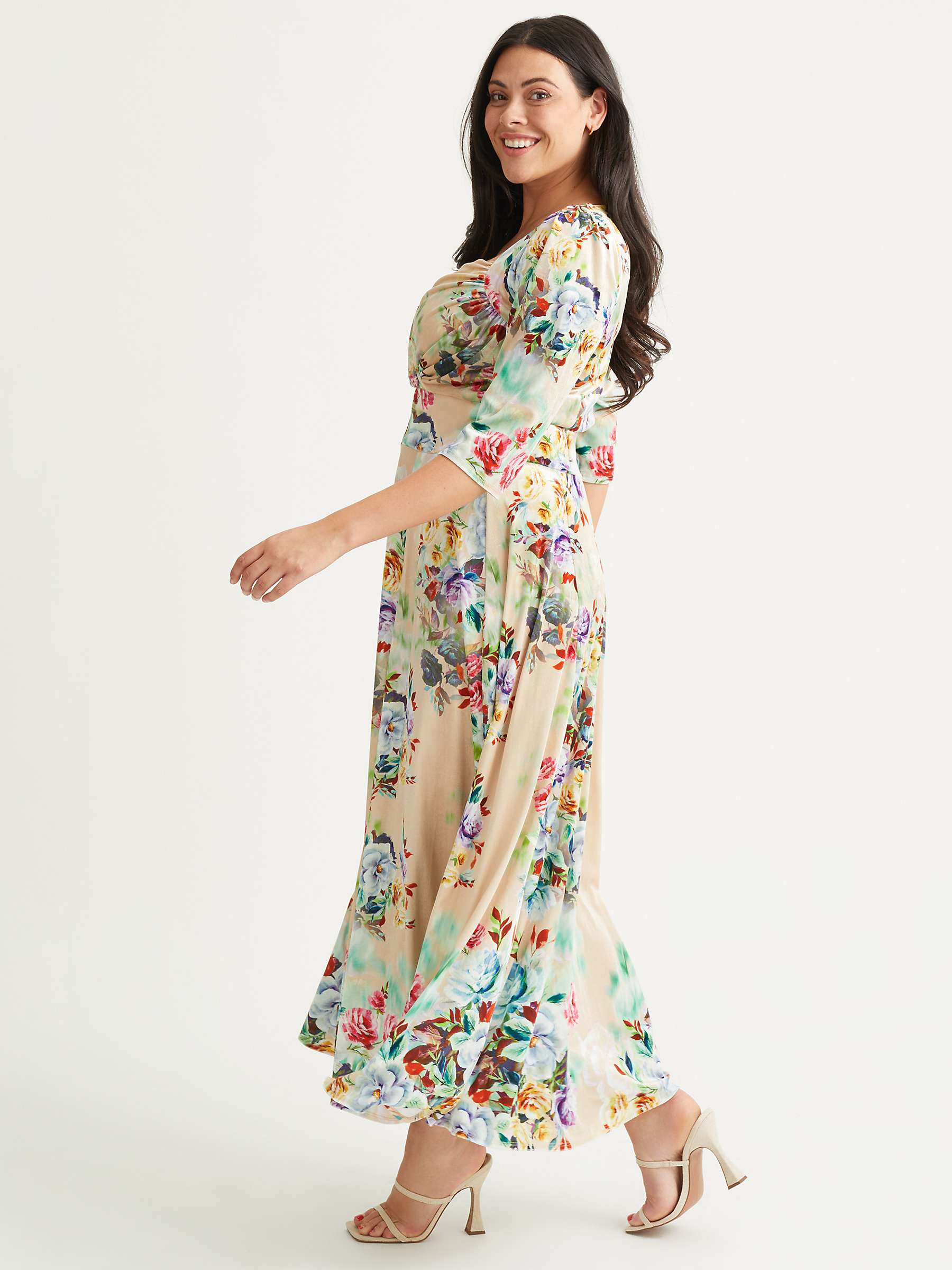 Buy Scarlett & Jo Elizabeth Floral Velvet Maxi Dress, Multi Online at johnlewis.com