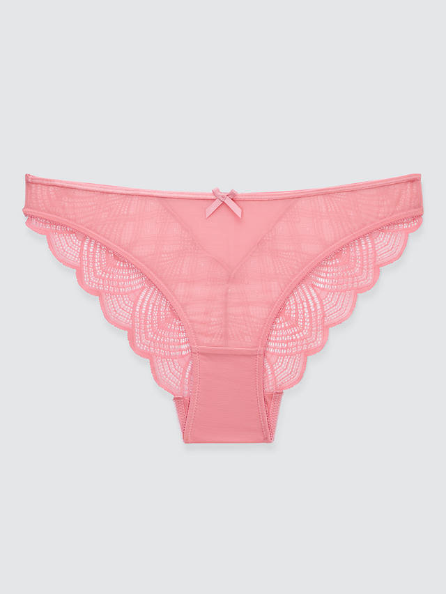 John Lewis Mabel Lace Bikini Knickers, Rose Pink