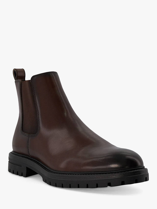 Dune Created Leather Chelsea Boots, Black, Brown