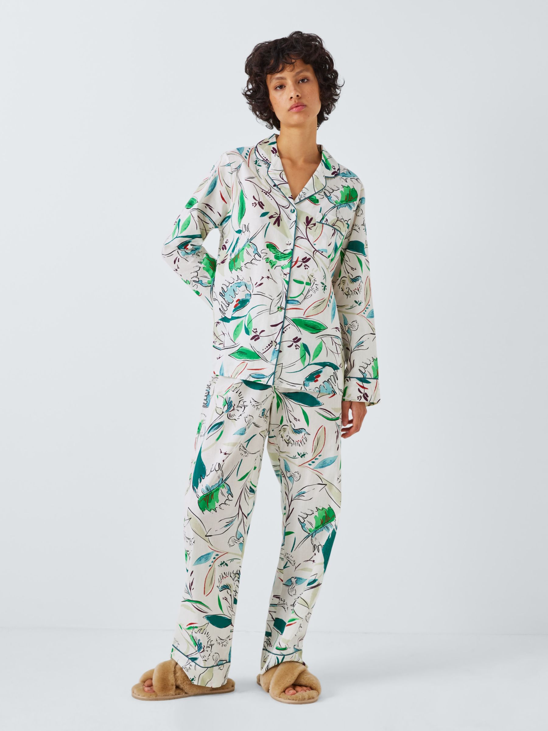 John Lewis Christmas Advert 2023 Snapper Woven Women's Pyjamas, Ivory ...