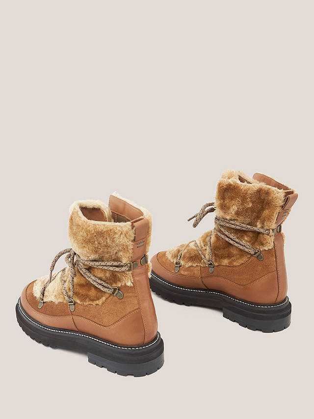 White Stuff Hailey Lace Up Hiker Boots, Mid Tan