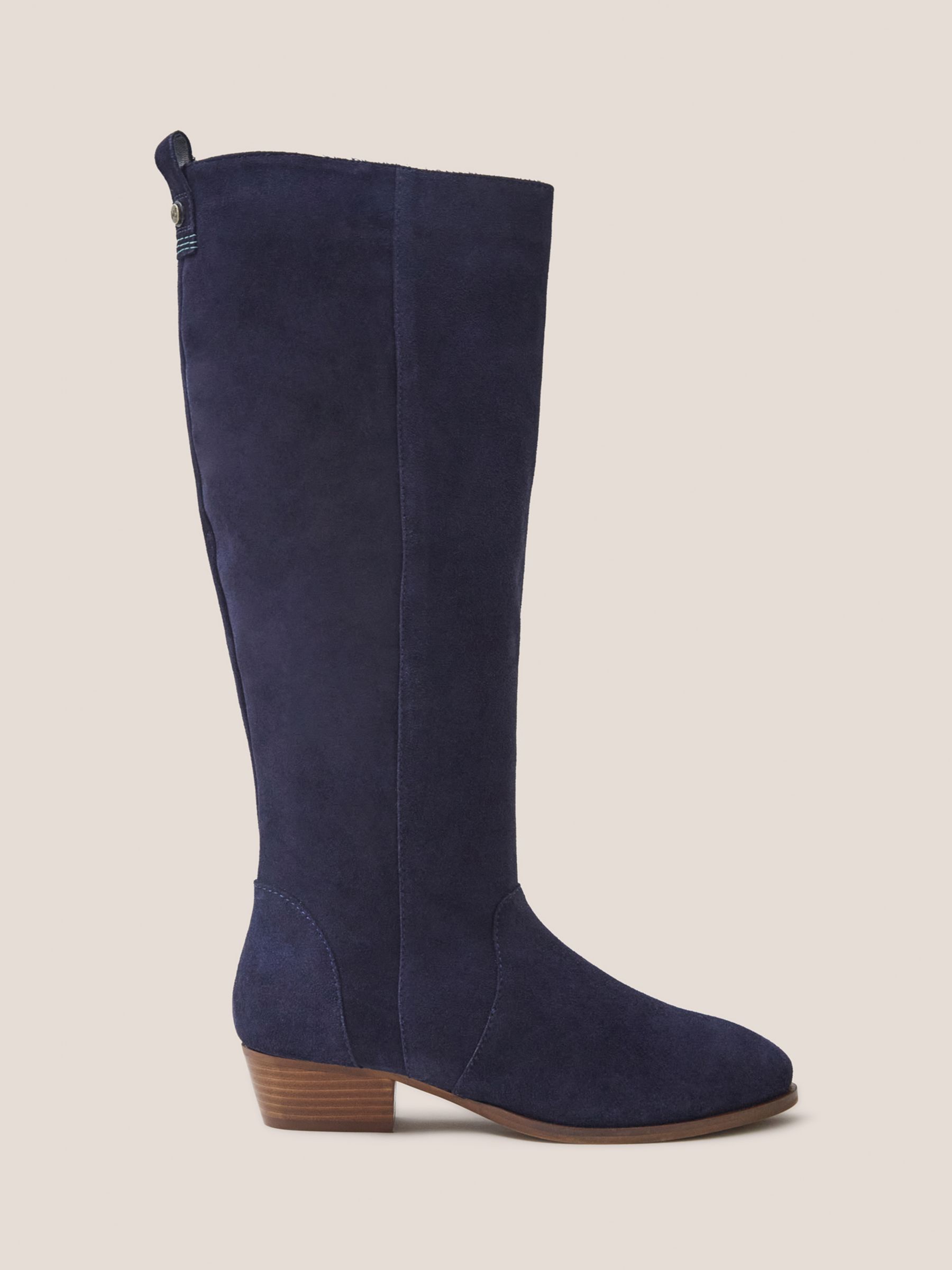 White Stuff Willow Suede Knee High Boots, Dark Navy, 3