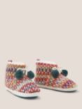 White Stuff Knitted Bootie Slippers, Multi