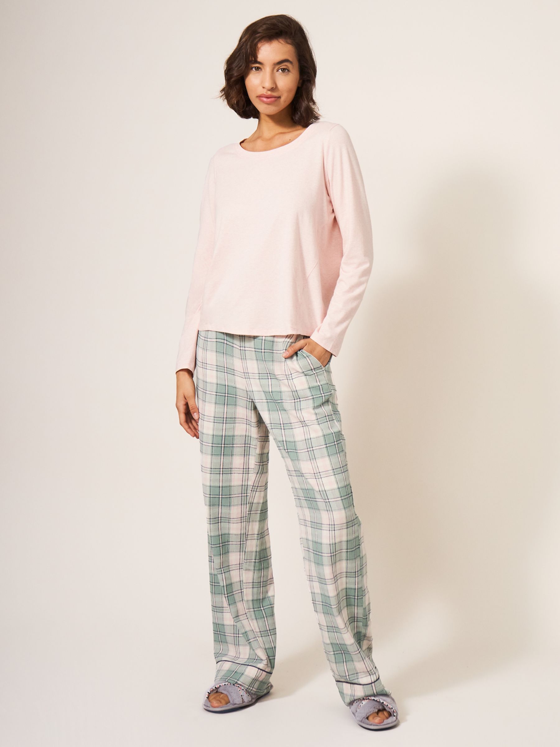 White Stuff Eva Jersey Pyjama Top, Light Pink