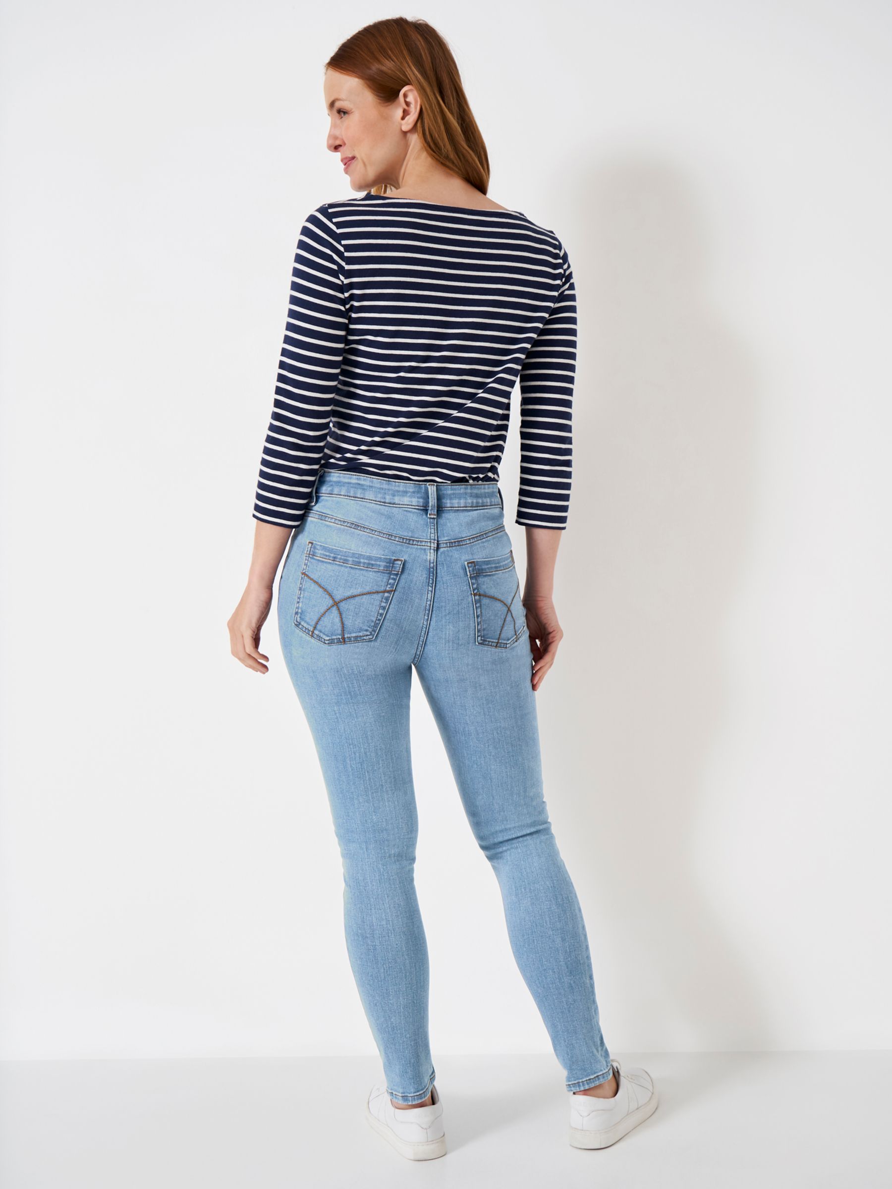 Crew Clothing Skinny Jeans, Light Wash at John Lewis & Partners