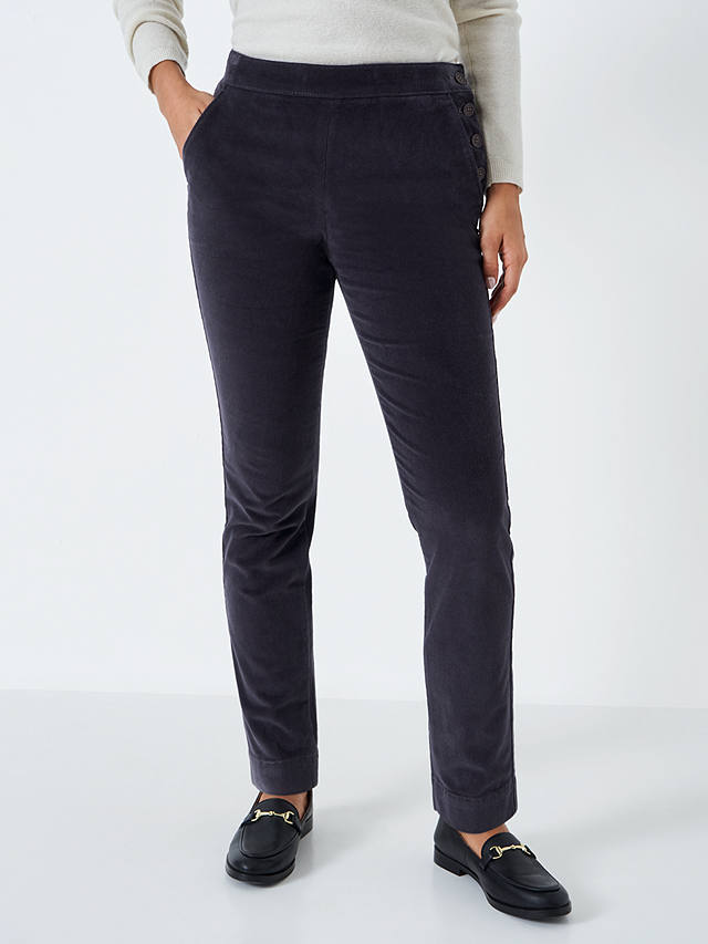 Crew Clothing Cord Tapered Trousers, Graphite Grey