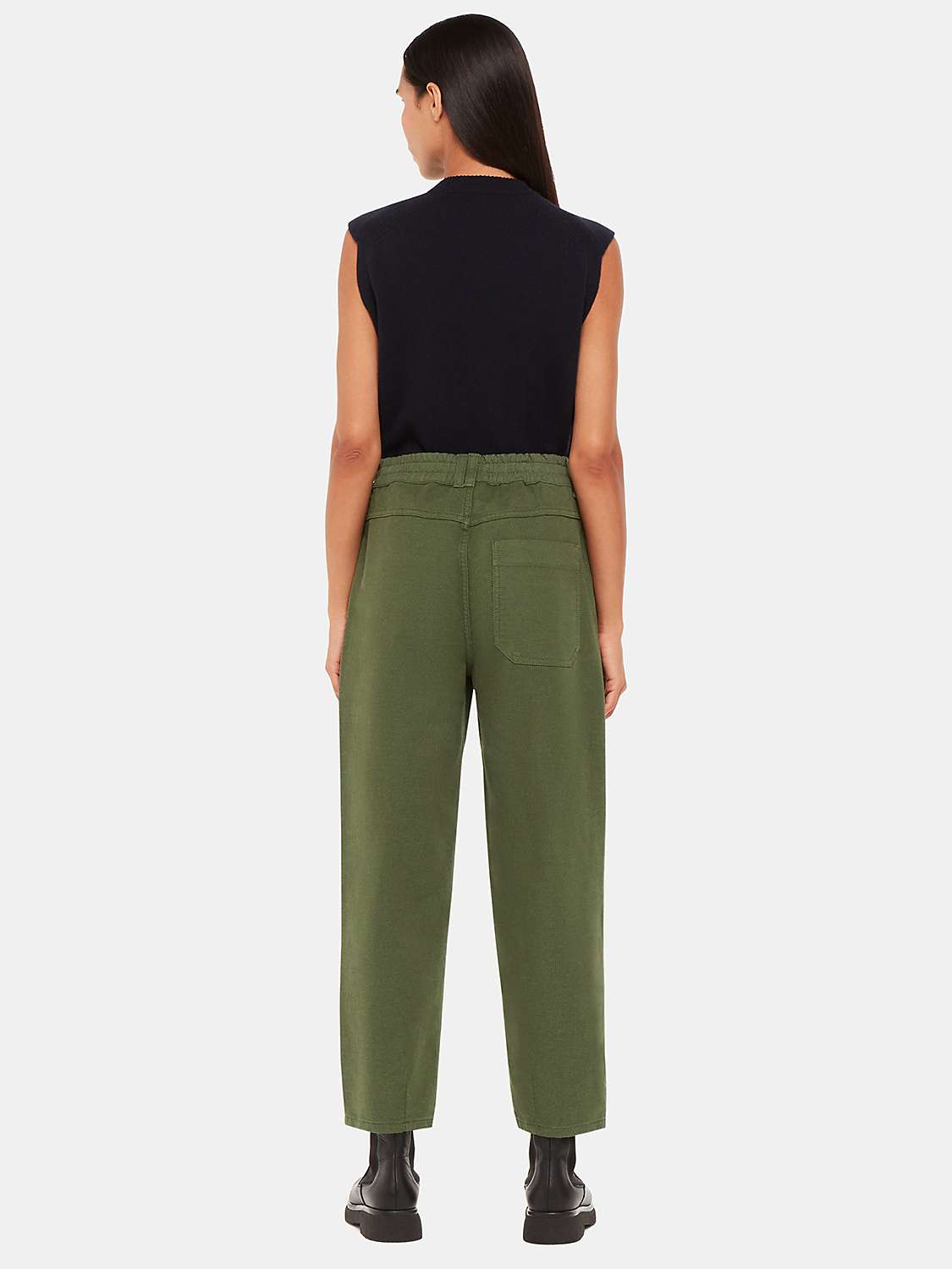 Buy Whistles Tessa Casual Trousers, Khaki Online at johnlewis.com