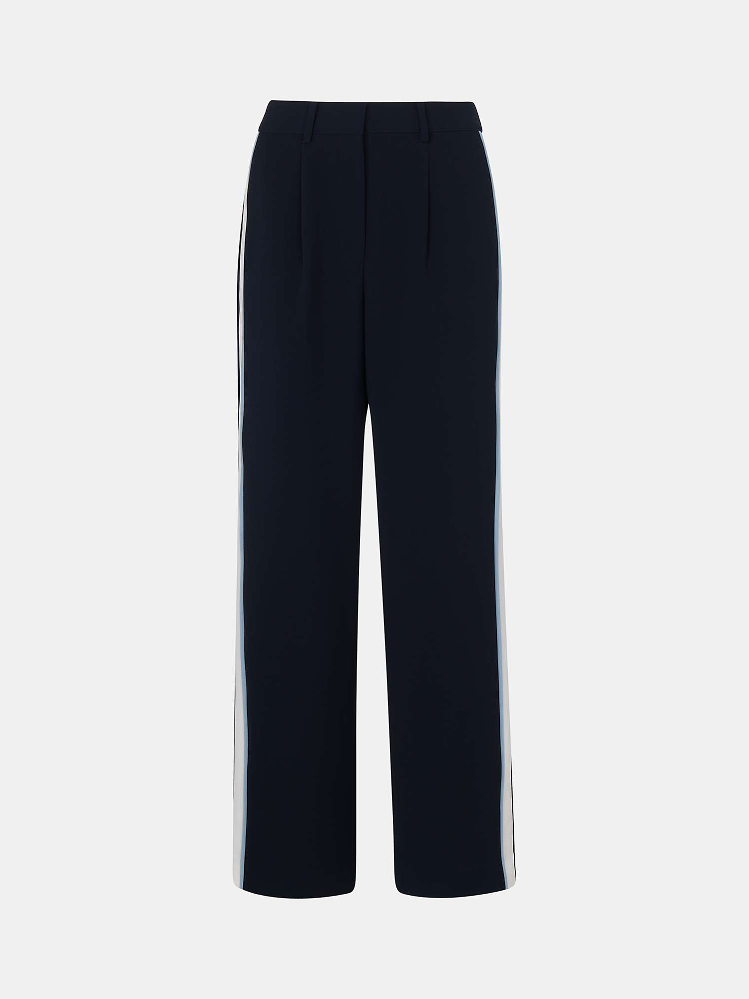 Buy Whistles Crepe Side Stripe Trousers, Blue/Multi Online at johnlewis.com