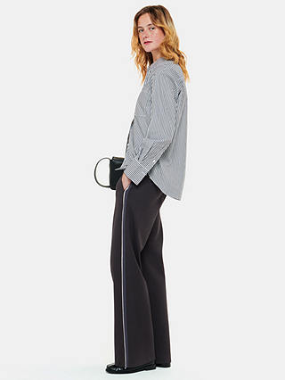 Whistles Edie Side Stripe Ponte Trousers, Black/Multi