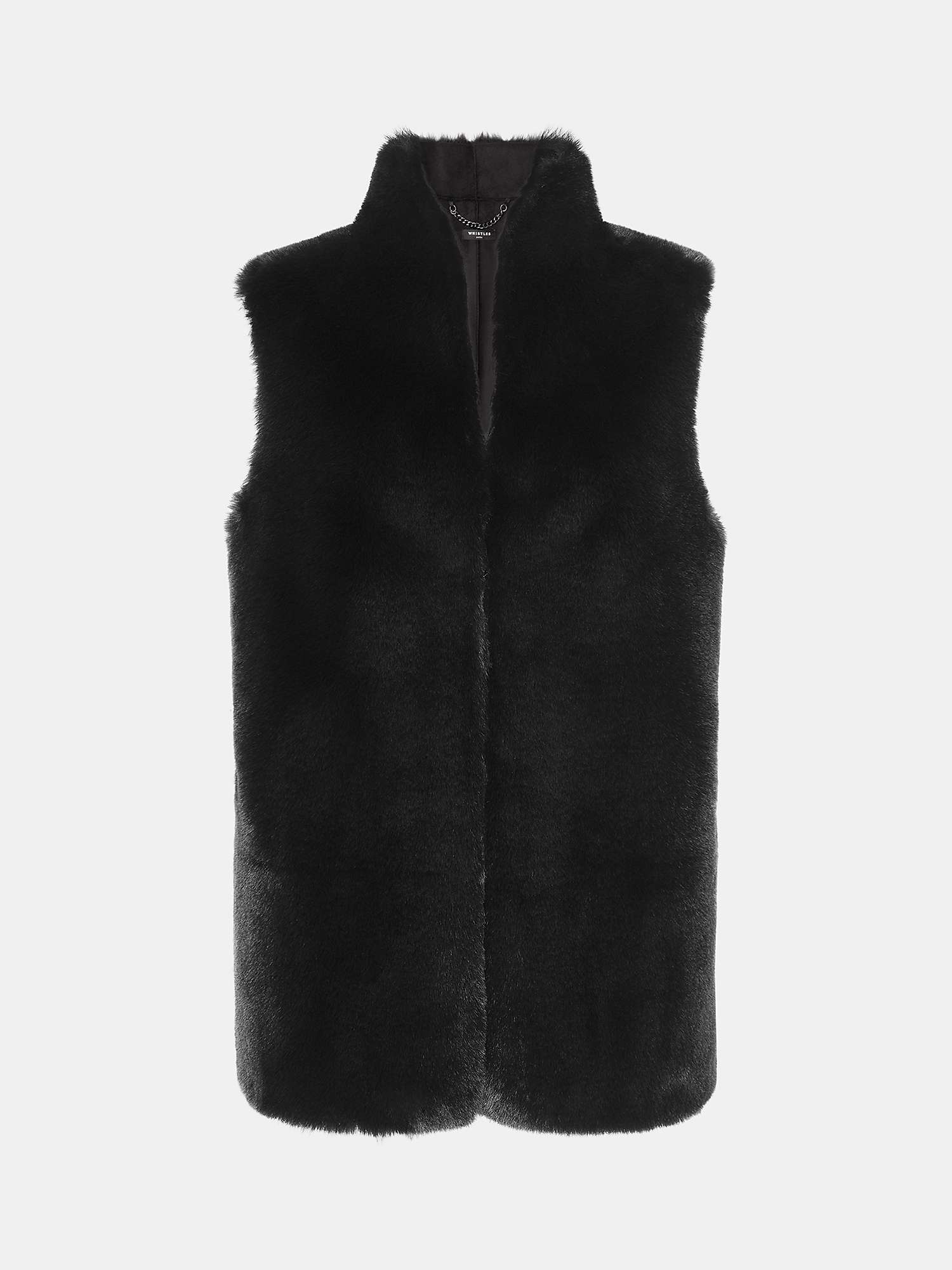 Buy Whistles Petite Faux Fur Gilet, Black Online at johnlewis.com