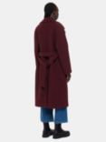 Whistles Lorna Wrap Wool Coat, Burgundy