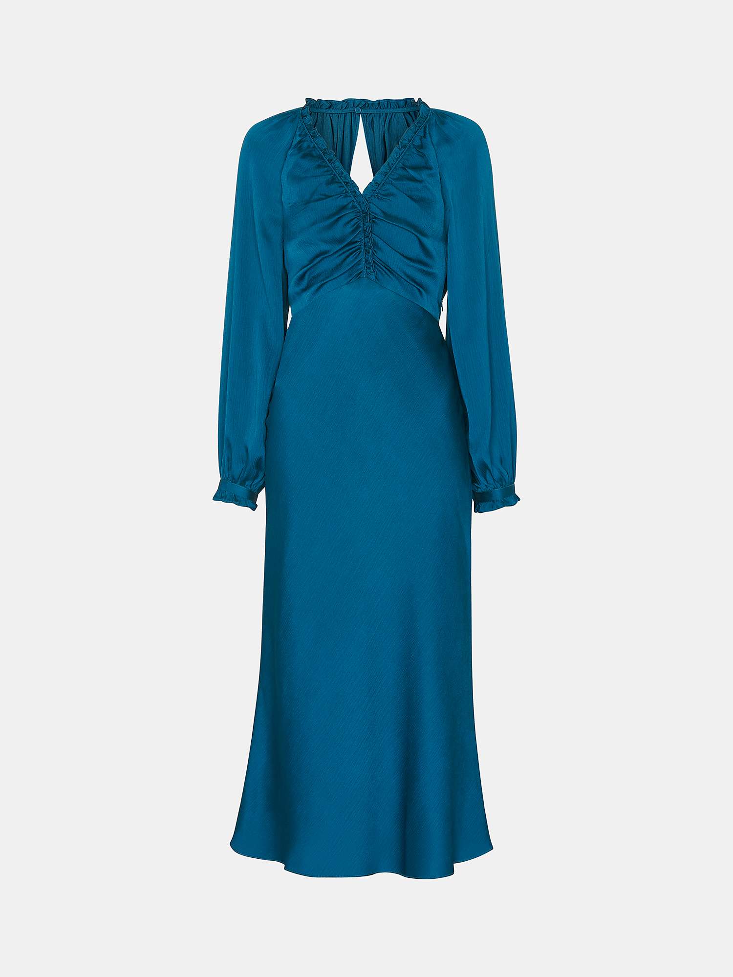 Buy Whistles Aurora Satin Midi Dress, Teal Online at johnlewis.com