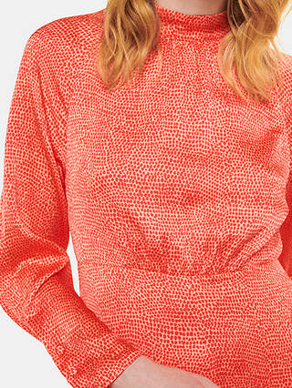 Whistles Pebble Spot Print Midi Dress, Red/Multi