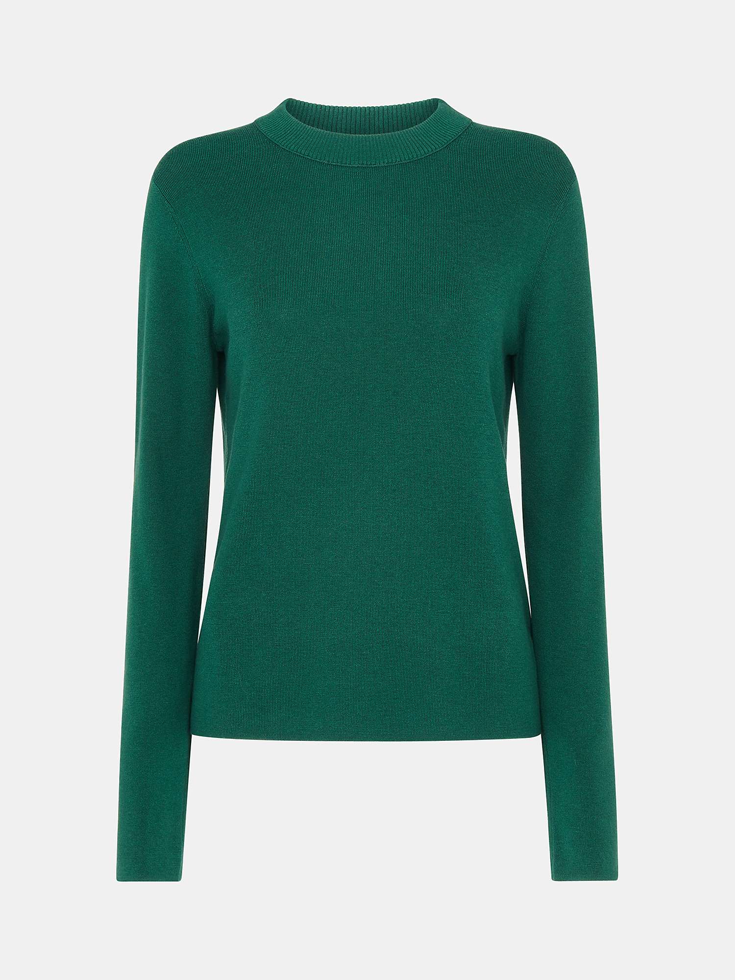 Buy Whistles Mia Fitted Crew Neck Jumper, Dark Green Online at johnlewis.com