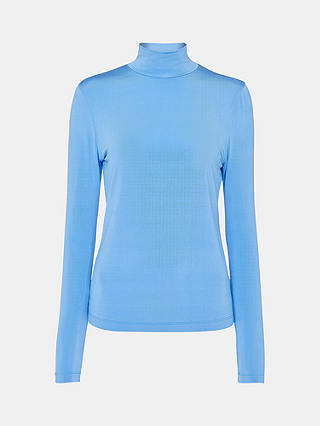 Whistles Slinky High Neck Top, Pale Blue