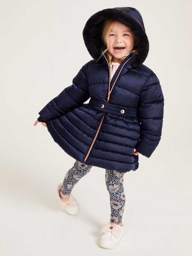 Ted Baker Kids' Belted Quilted Jacket, Navy, 12-18 months