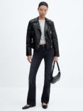 Mango Rosie Biker Jacket, Black, Black