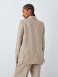 John Lewis Stripe Linen Blazer, Natural