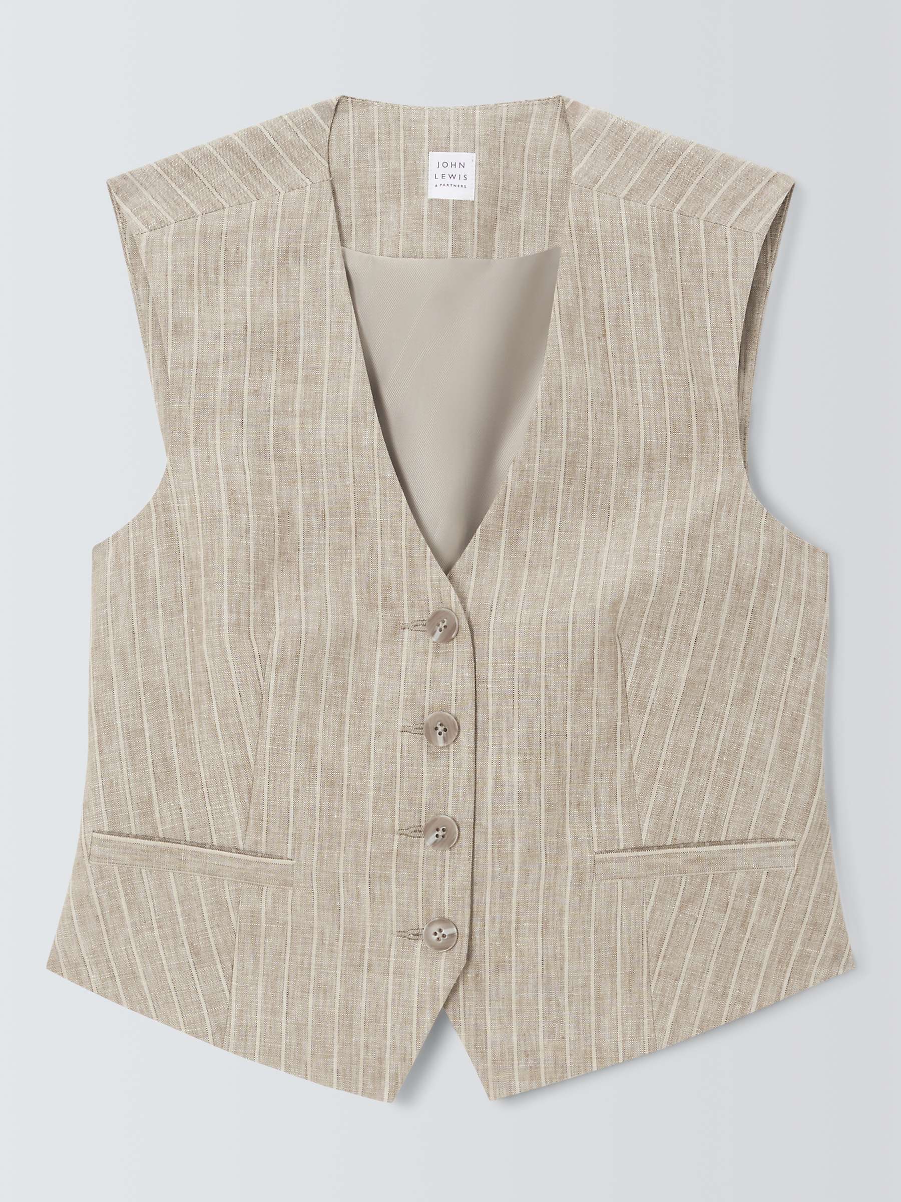 Buy John Lewis Stripe Linen Waistcoat Online at johnlewis.com