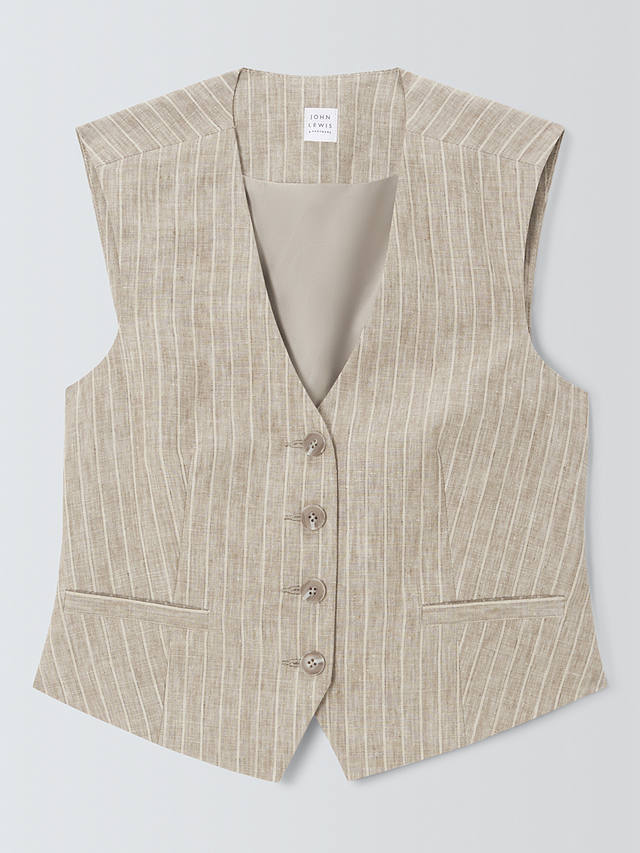 John Lewis Stripe Linen Waistcoat