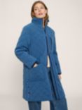 White Stuff Luckie Quilted Coat, Mid Blue