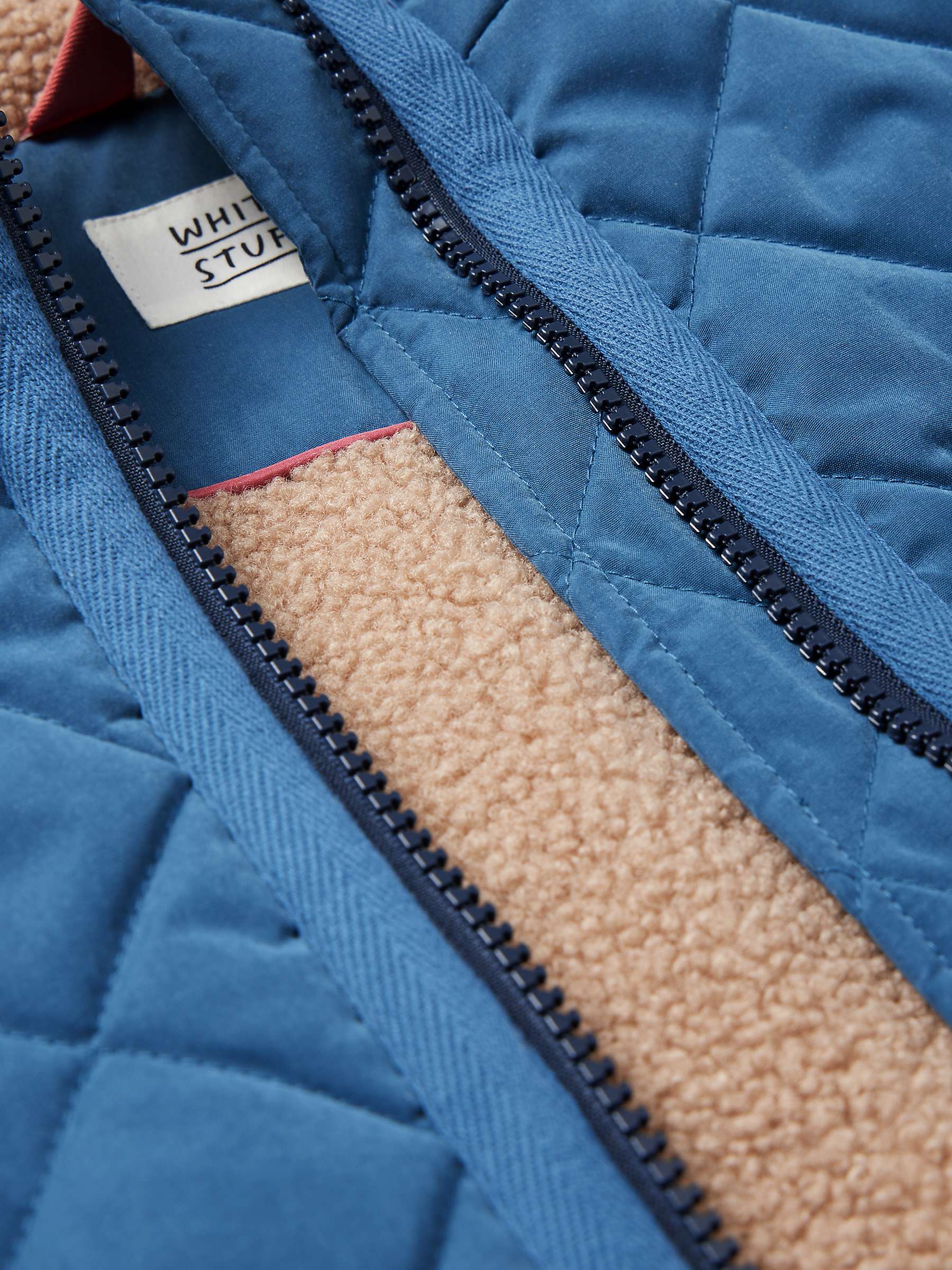 Buy White Stuff Luckie Quilted Coat, Mid Blue Online at johnlewis.com