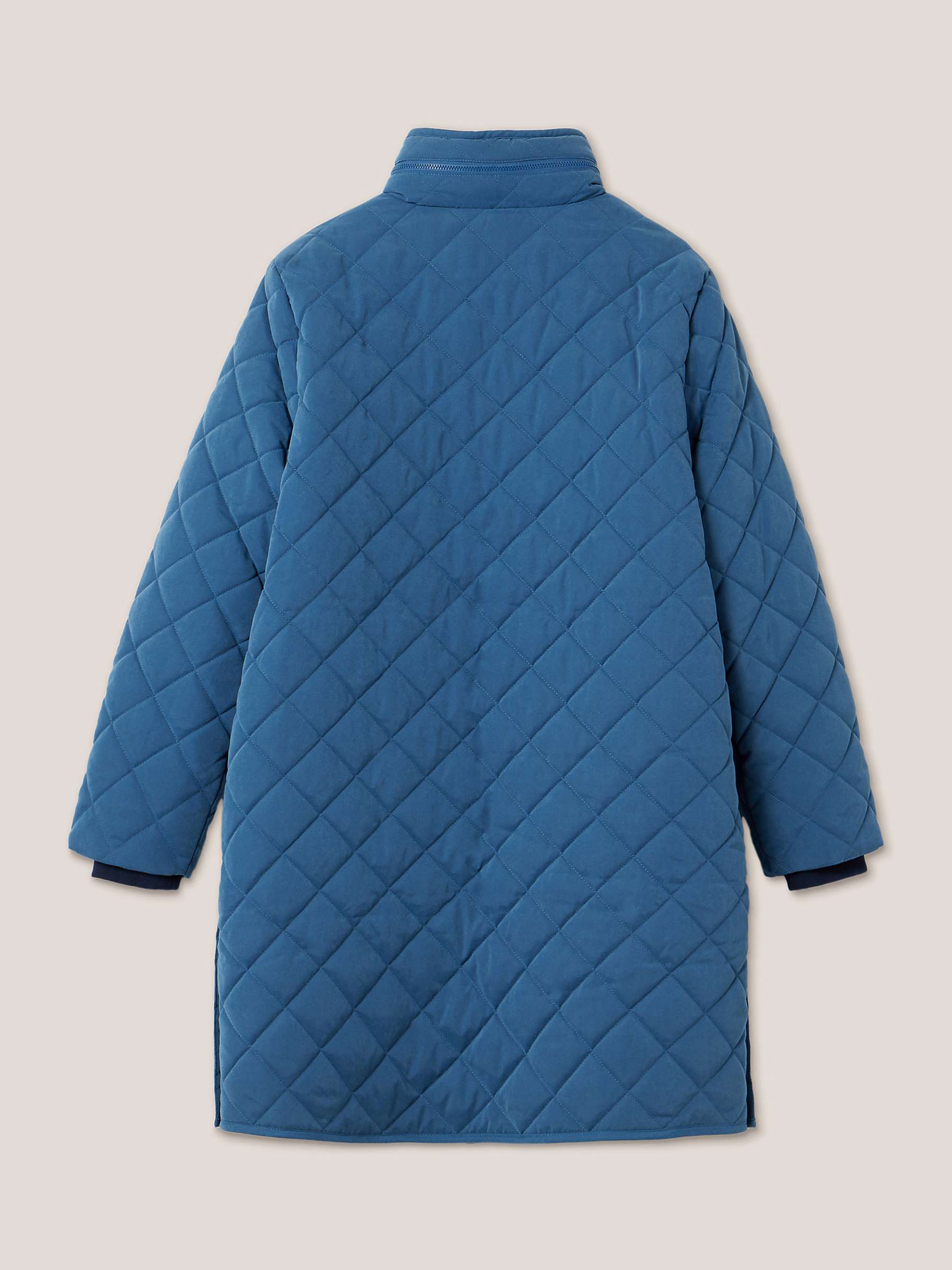 Buy White Stuff Luckie Quilted Coat, Mid Blue Online at johnlewis.com