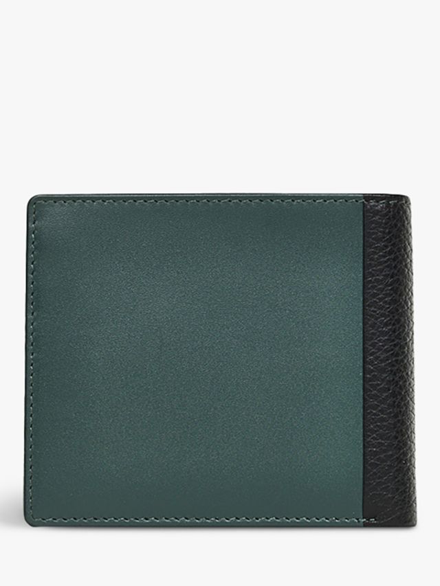 Radley Dean Street Bi-fold Leather Wallet, Black/Teal, One Size