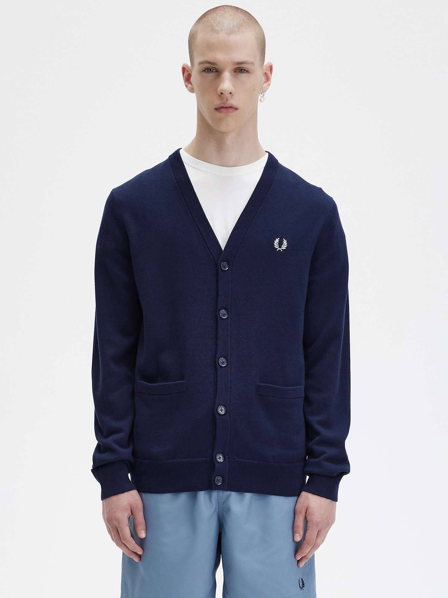 Fred Perry Classic Cardigan, Navy at John Lewis & Partners