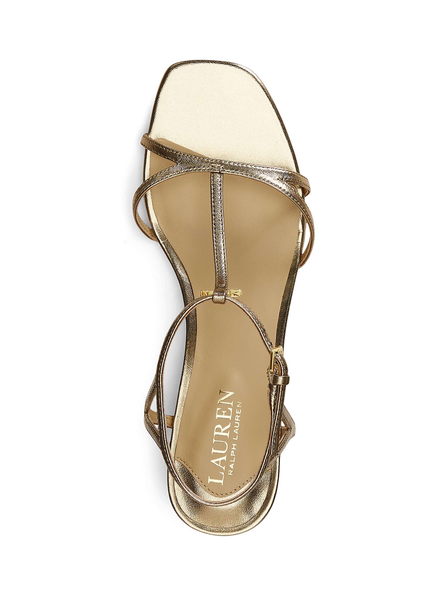 Buy Lauren Ralph Lauren Fallon Block Heel Leather Sandals, Soft Bronze Online at johnlewis.com