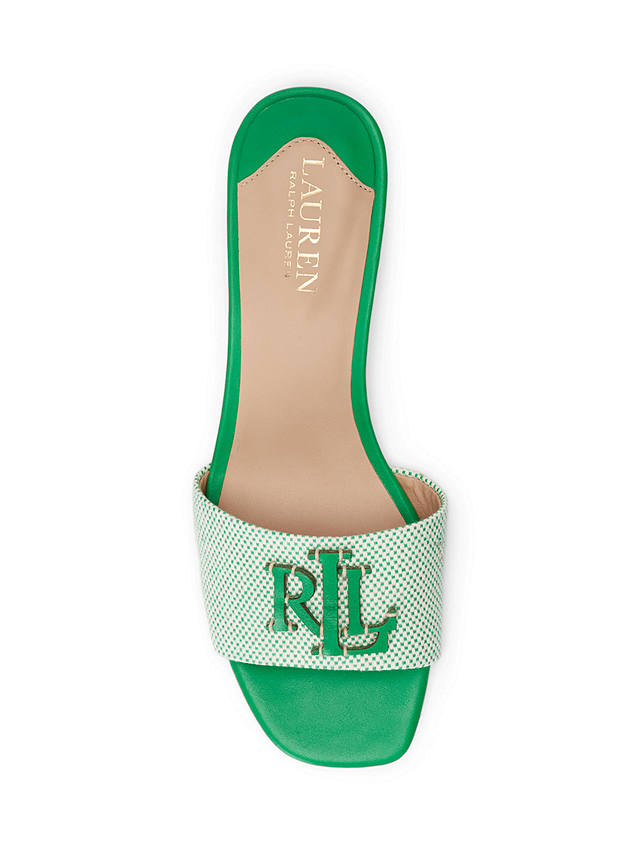 Lauren Ralph Lauren Fay Canvas & Leather Sandals, Green Topaz
