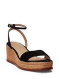 Lauren Ralph Lauren Leona Suede Espadrille Sandals, Black