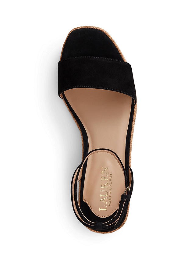 Lauren Ralph Lauren Leona Suede Espadrille Sandals, Black