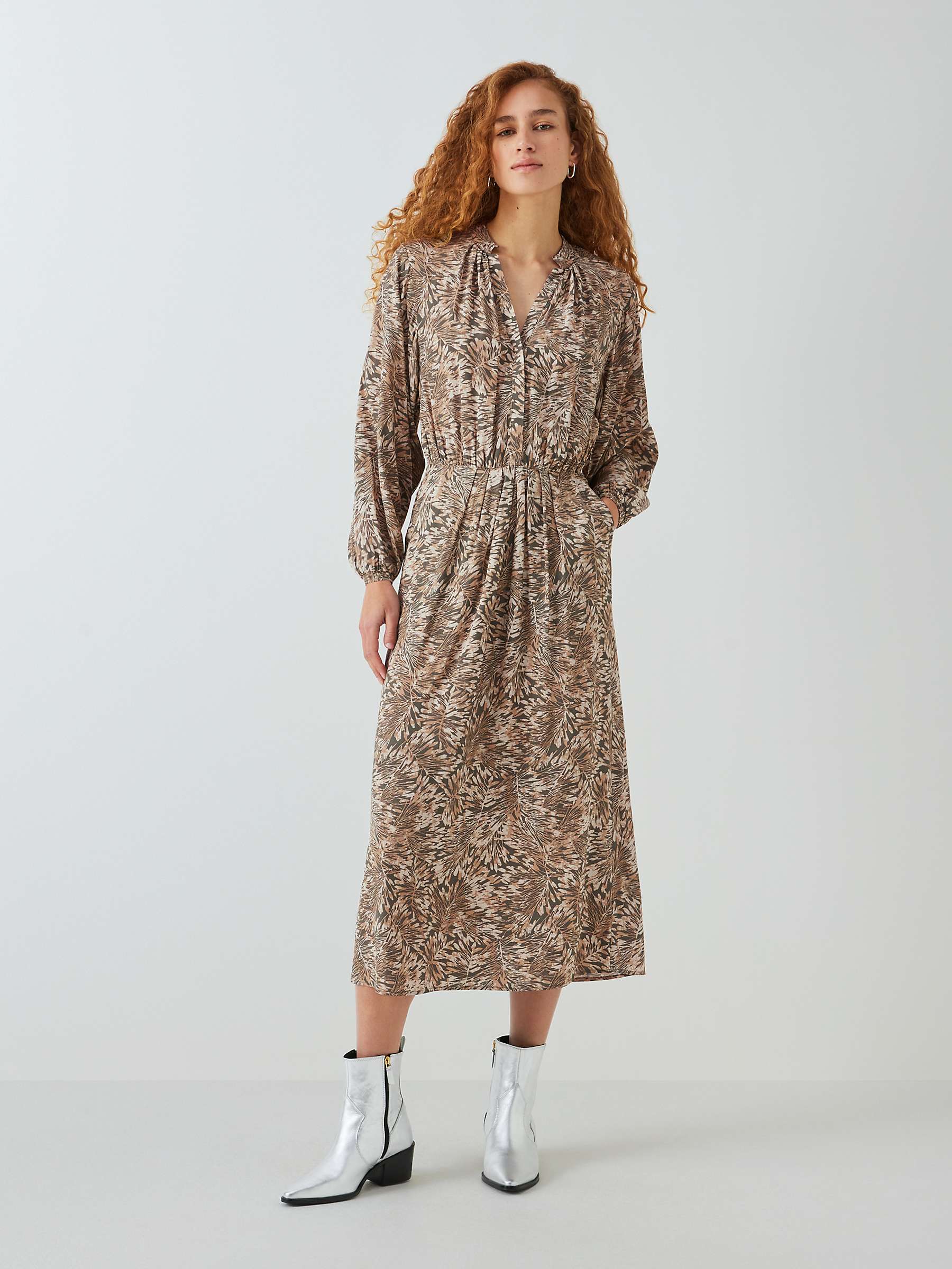 Buy AND/OR Tilda Abstract Print Midi Dress, Green Online at johnlewis.com