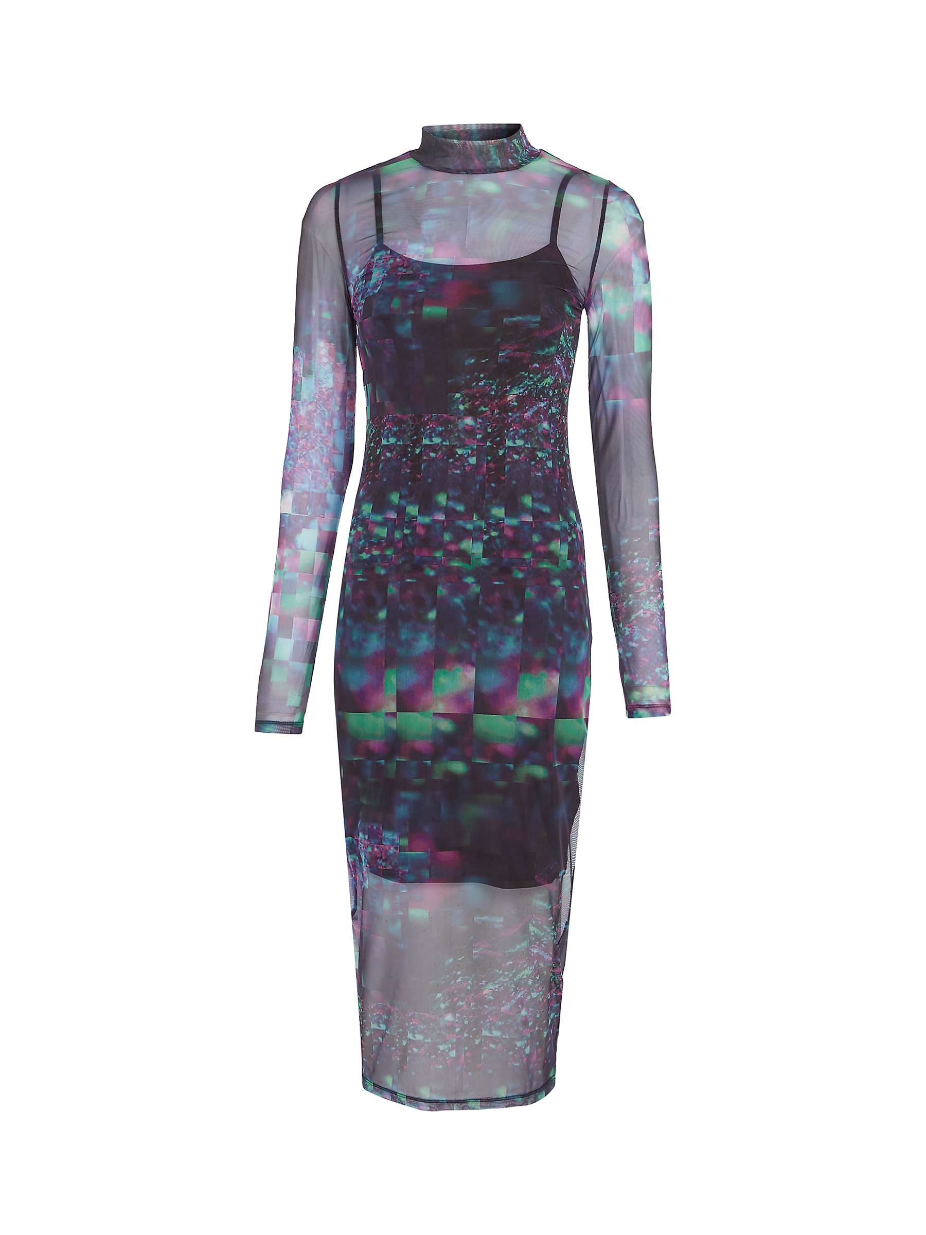 Buy Calvin Klein Galaxy Mesh Bodycon Midi Dress, Multi Online at johnlewis.com