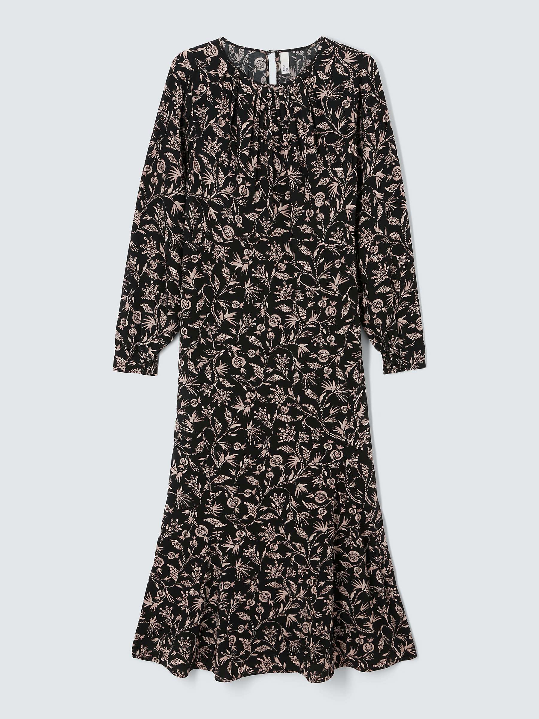 Buy AND/OR Odette Floral Midi Dress, Black/Multi Online at johnlewis.com