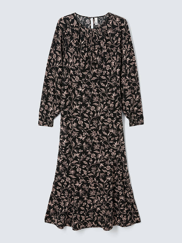 AND/OR Odette Floral Midi Dress, Black/Multi