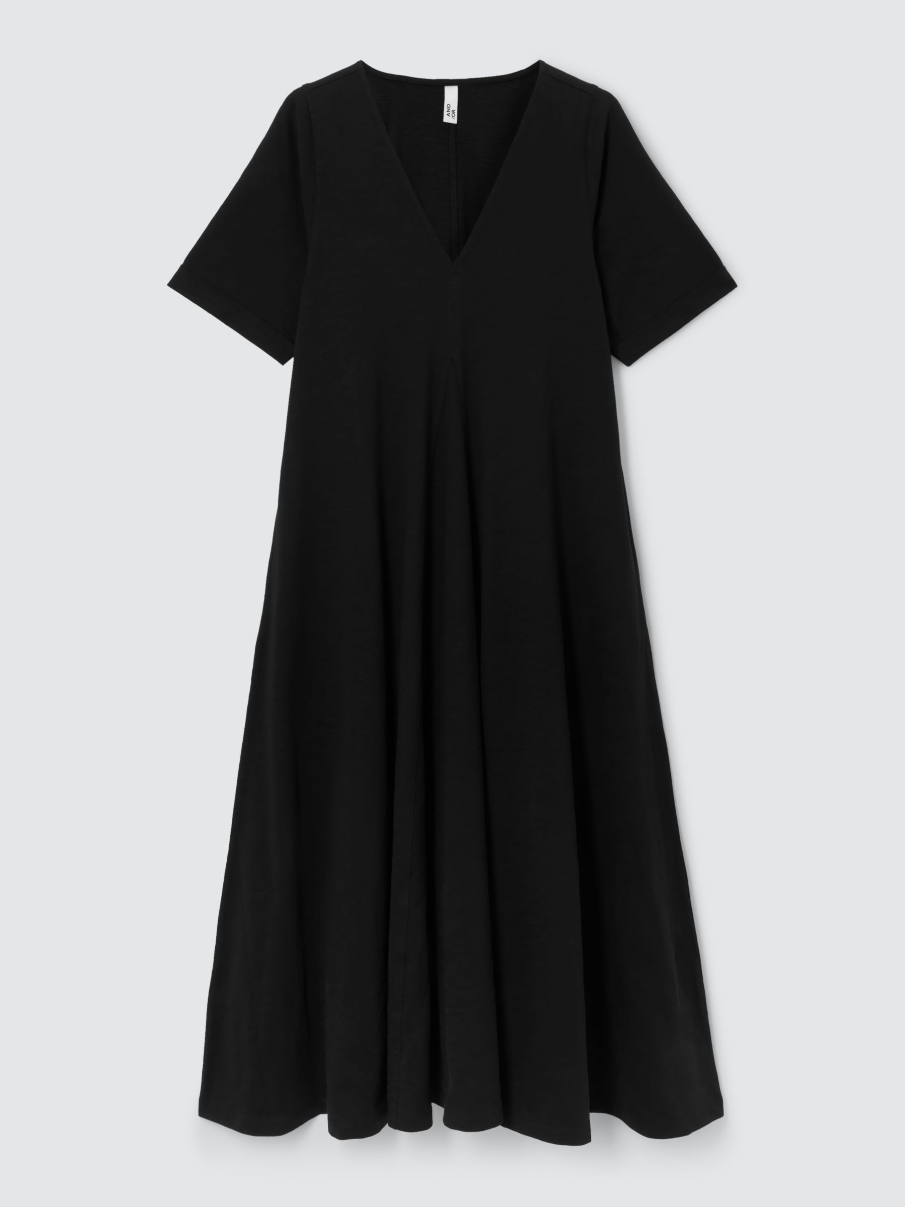 AND/OR Alex Pleat Midi Dress, Black at John Lewis & Partners