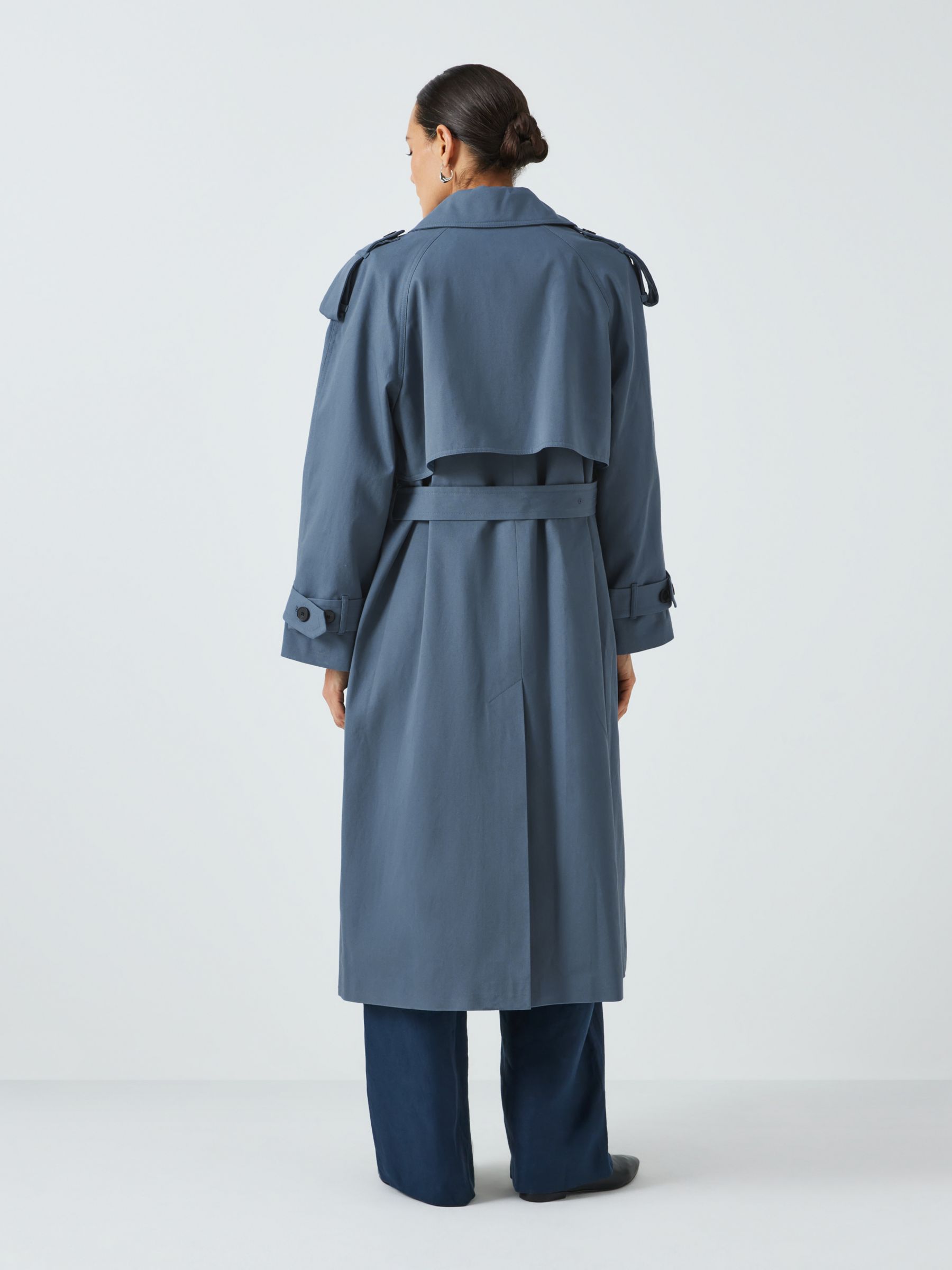 John Lewis Contemporary Trench Coat, Mid Blue, 10