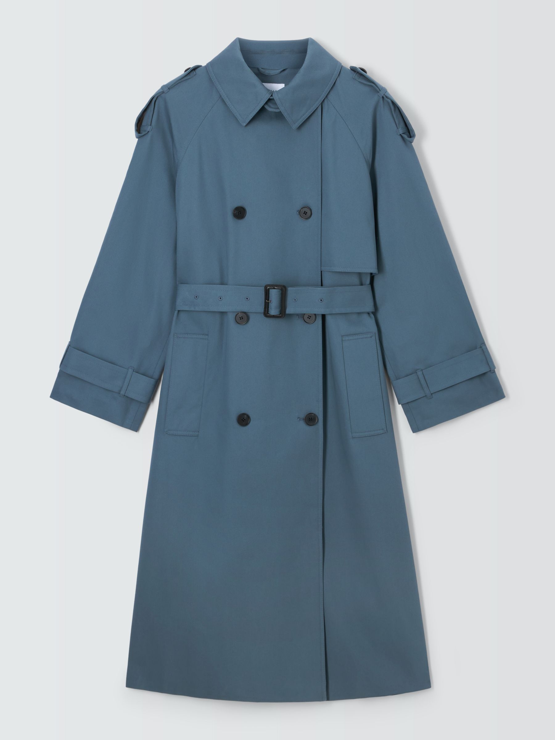 John Lewis Contemporary Trench Coat, Mid Blue, 10