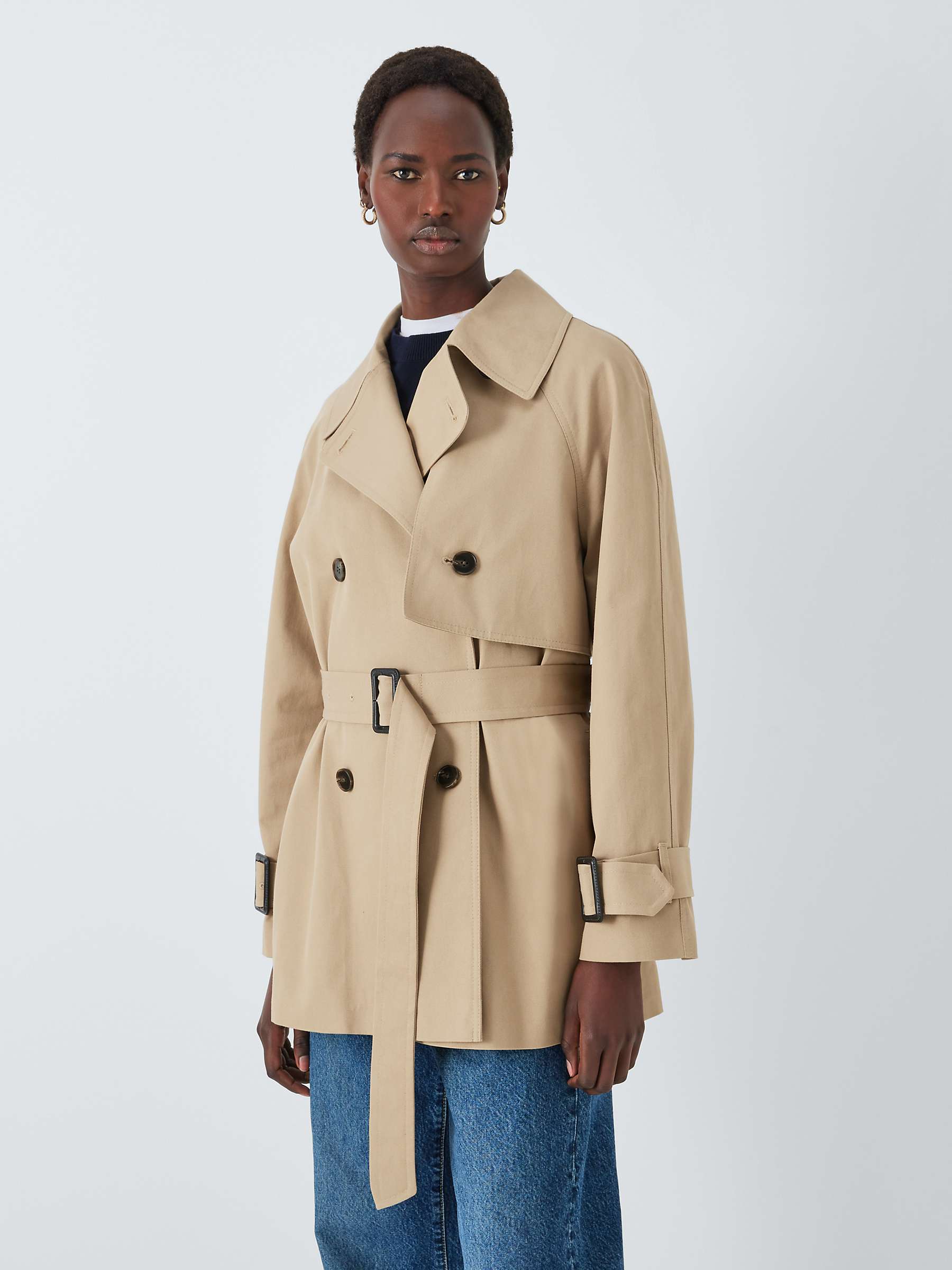 Buy John Lewis Short Contemporary Trench Coat, Stone Online at johnlewis.com