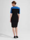 Hobbs Katya Colourblock Dress, Black/Blue